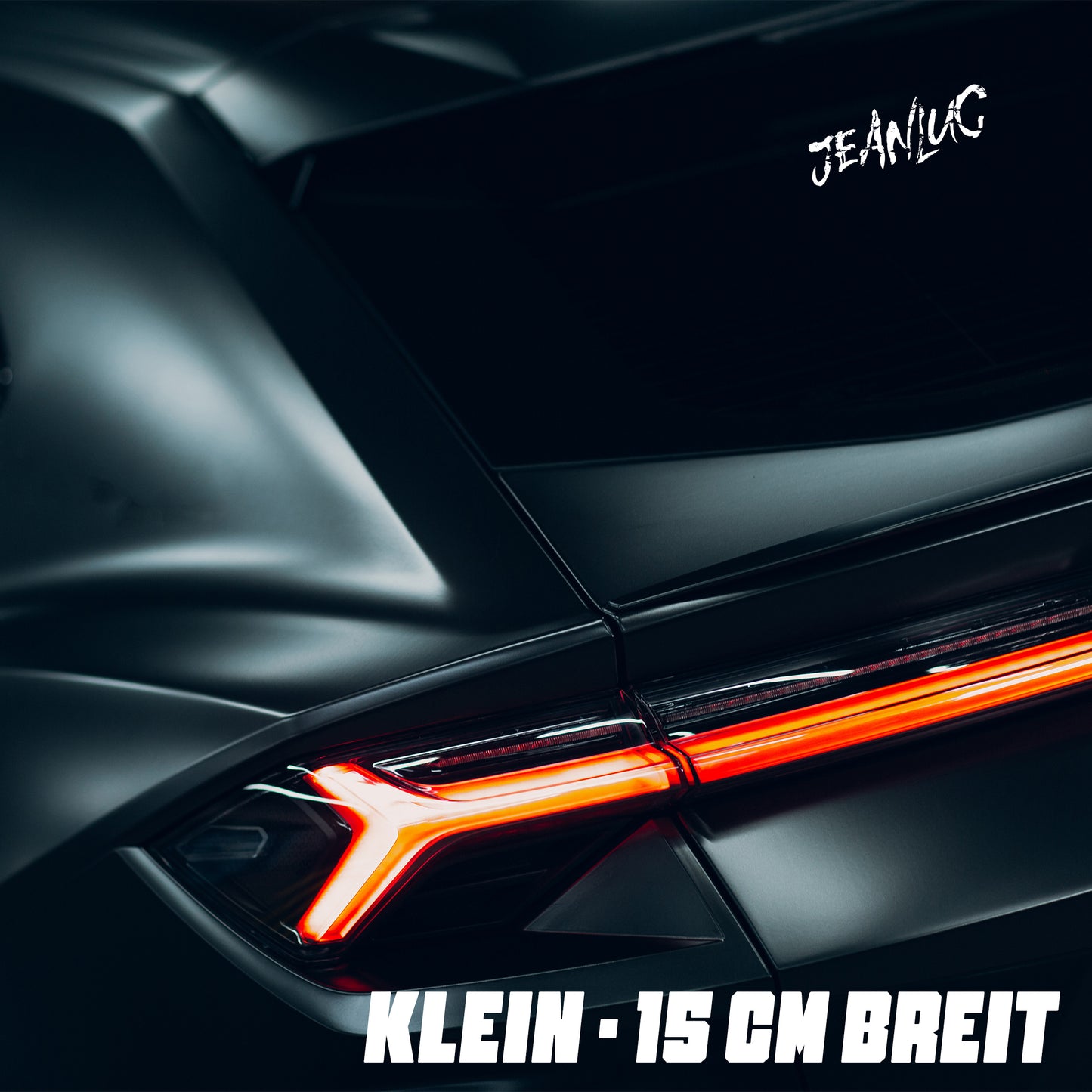 "JEANLUC" Autoaufkleber in 3 Größen (schwarz und weiß)