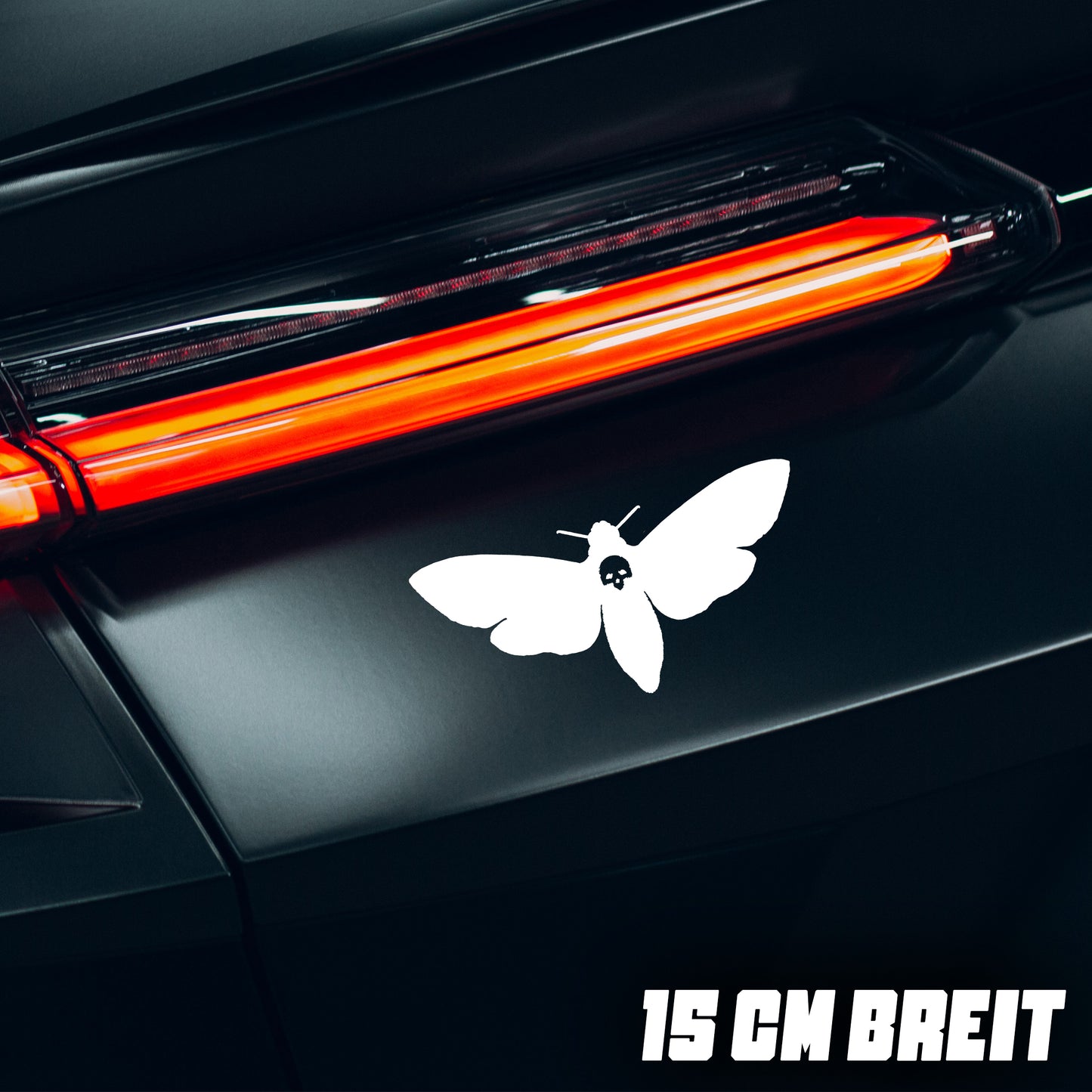 "Motte" Autoaufkleber (schwarz und weiß)