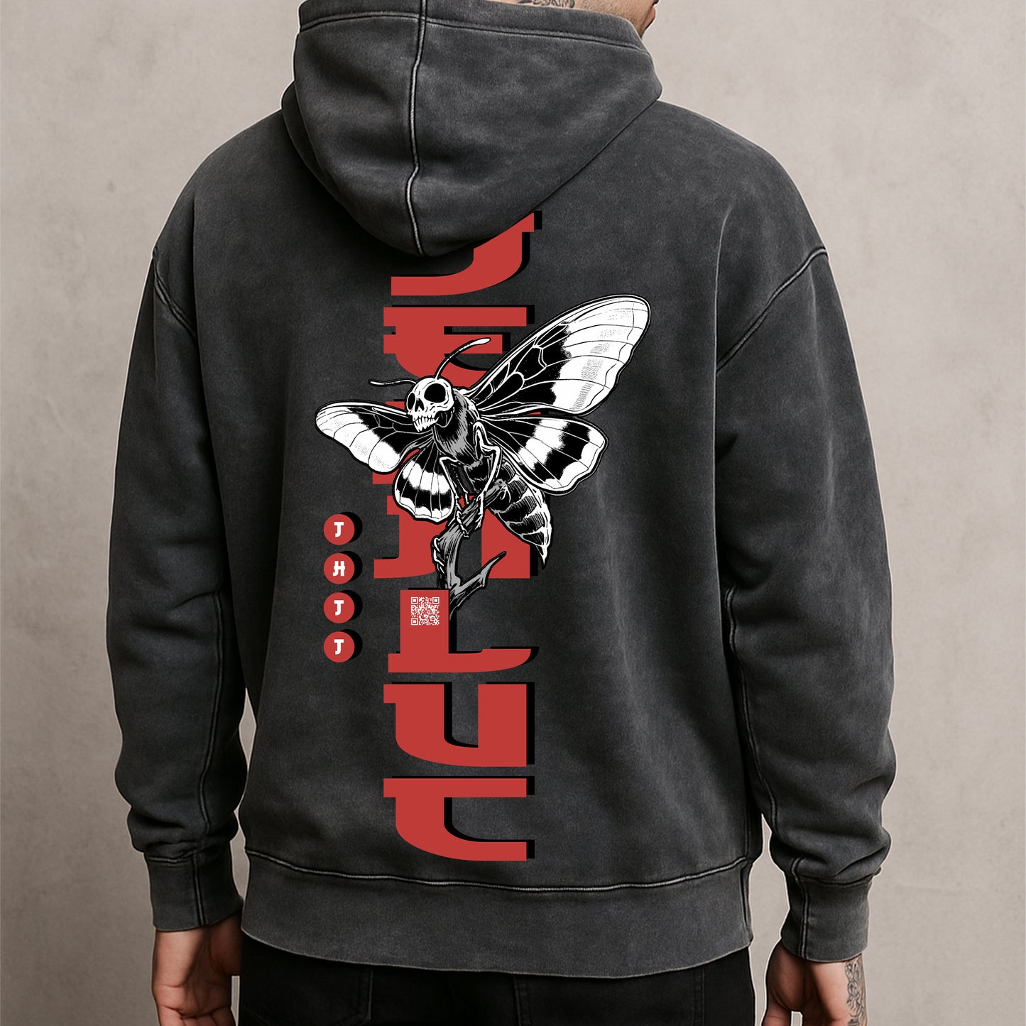 "Manga Motte" Acid Washed Oversized Hoodie