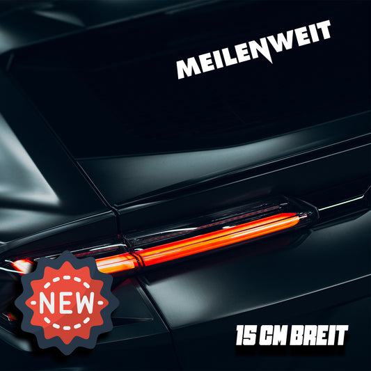 "Meilenweit" Autoaufkleber (schwarz und weiß)