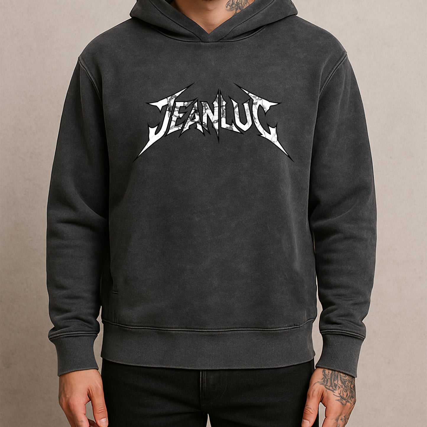 "Metal Motte" Acid Washed Oversized Hoodie