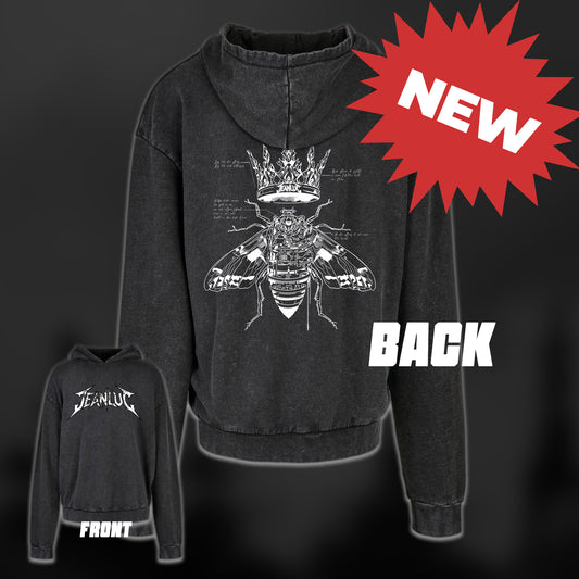 "Metal Motte" Acid Washed Oversized Hoodie