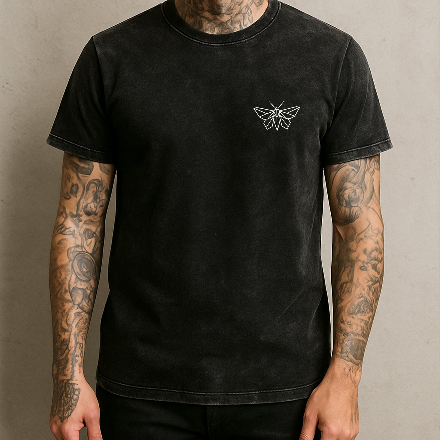 "Origami" Acid Washed Shirt