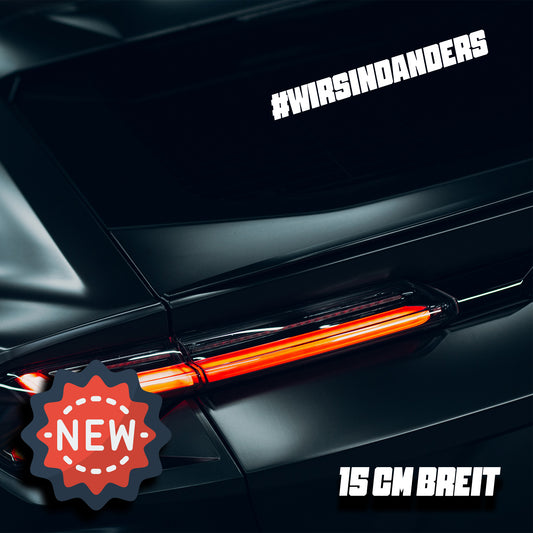 "#wirsindanders" Autoaufkleber (schwarz und weiß)